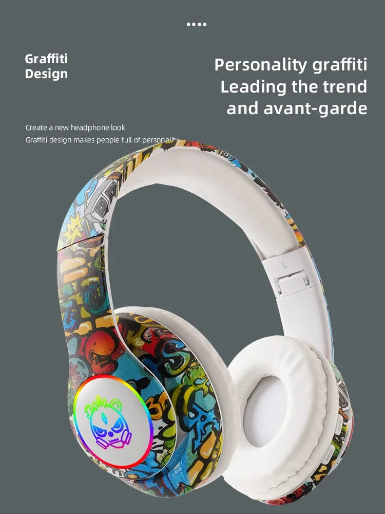 Auriculares Bluetooth Inalámbricos con Luz LED | Micrófono, Tarjeta TF | Para Niños y Jóvenes