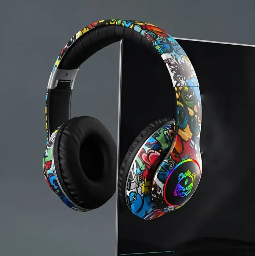Auriculares Bluetooth Inalámbricos con Luz LED | Micrófono, Tarjeta TF | Para Niños y Jóvenes