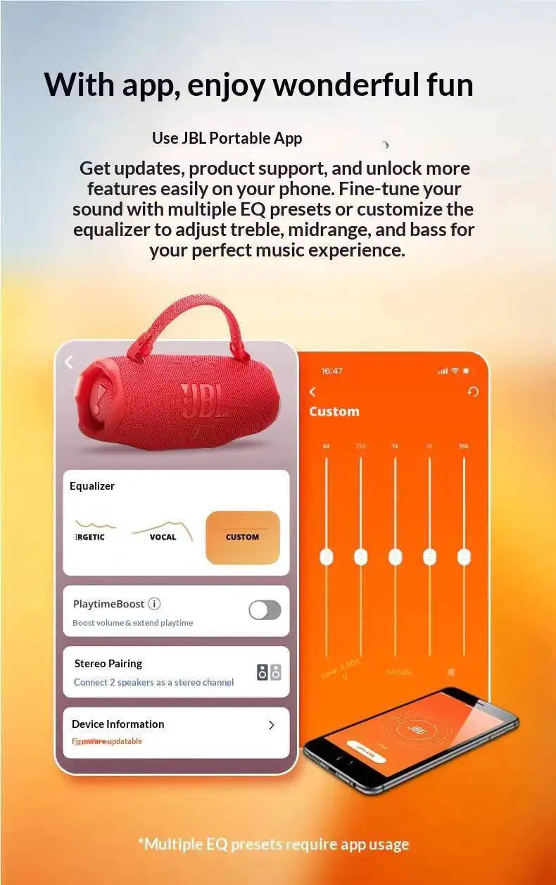 Parlante Portátil JBL Charge 6 / Flip 7 Caleidoscopio | Resistente a Rañaduras | Larga Vida útil | Exterior