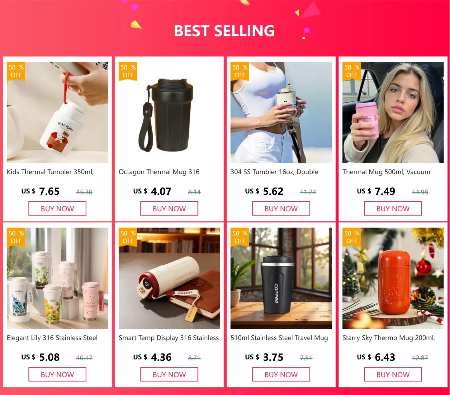 Vaso Térmico 350/500ML con Soga y Tapa | Acero Inoxidable | Para Café, Auto y Oficina