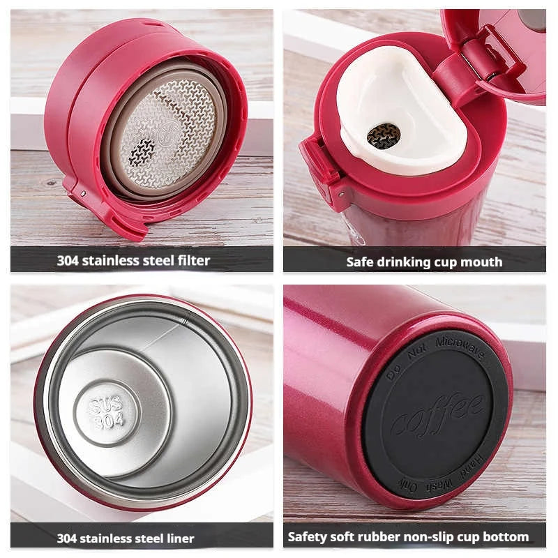 Taza Térmica 380/510ML Acero Inoxidable | Mantiene Calor y Frío | Para Auto y Deportes al Aire Libre