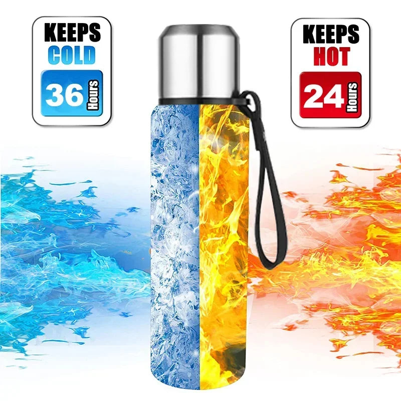 Termo UPORS Gran Capacidad | Acero Inoxidable con Soga | 500/700/1000/1500ml | Para Exterior y Viajes