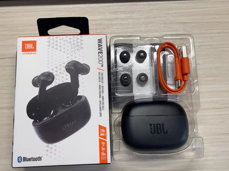 Auriculares Bluetooth TWS JBL Wave 200 | Cancelación de Ruido | HiFi | Deportivos | Resistentes al Agua
