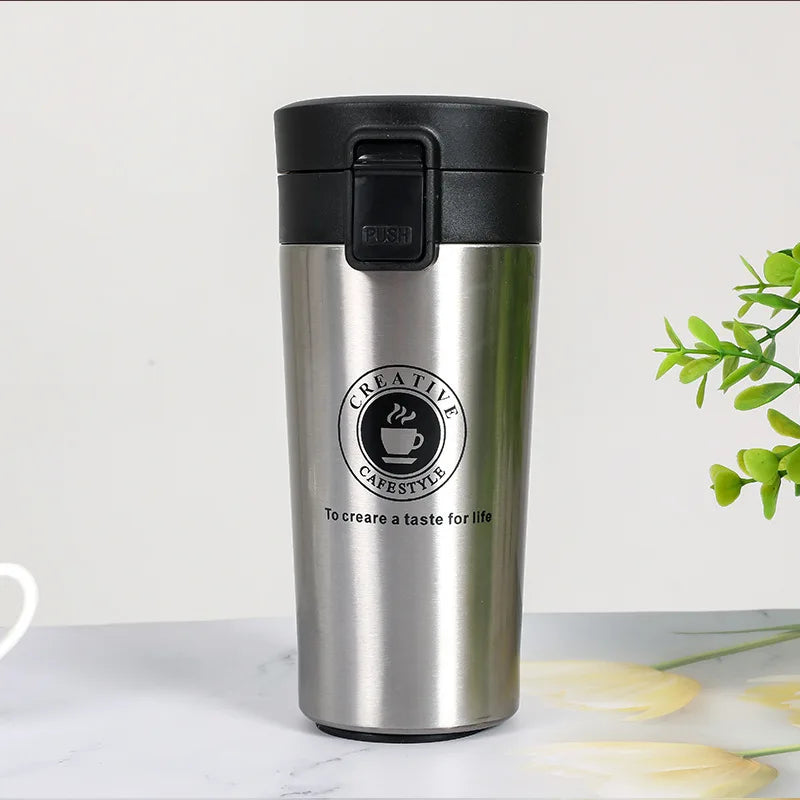 Taza Térmica 380/510ML Acero Inoxidable | Mantiene Calor y Frío | Para Auto y Deportes al Aire Libre