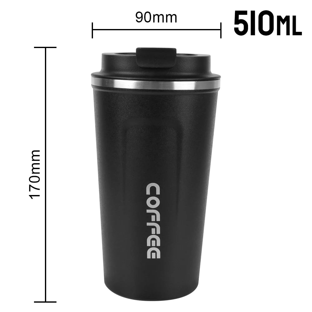 Taza Termo Hermética 380/510ML | Doble Acero Inoxidable | Para Café, Té y Agua | Auto y Oficina