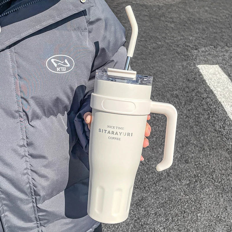 Vaso con Sorbete Gran Capacidad 38.55oz | Acero Inoxidable | Para Auto, Oficina y Hielo