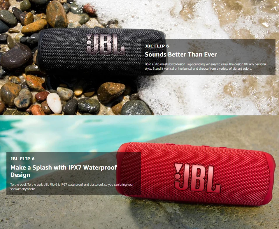 Parlante Bluetooth Portátil JBL Flip 6 | Bajos Potentes | Resistente al Agua y Polvo | Para Viajes y Exterior