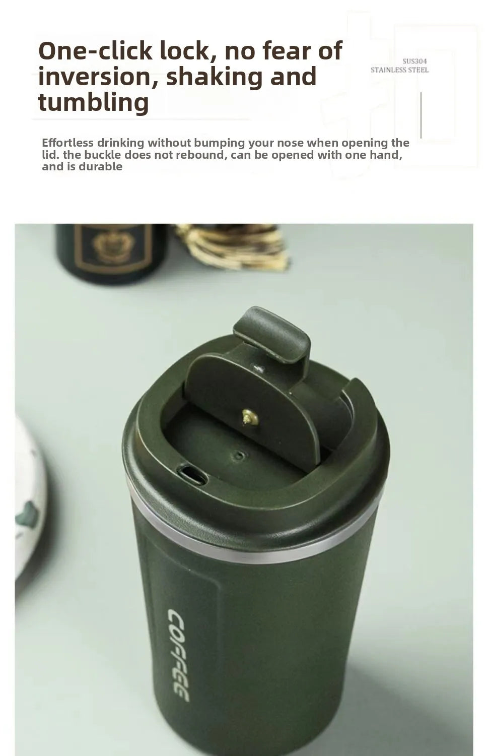 Taza Térmica para Auto | Acero Inoxidable, Tapa Hermética | Mantiene Calor y Frío por Horas