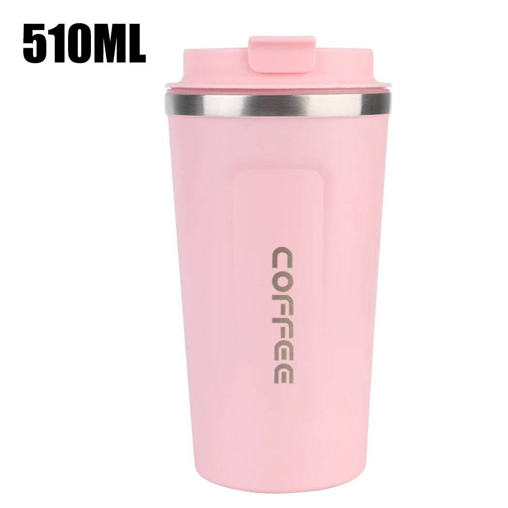 Taza Termo Hermética 380/510ML | Doble Acero Inoxidable | Para Café, Té y Agua | Auto y Oficina