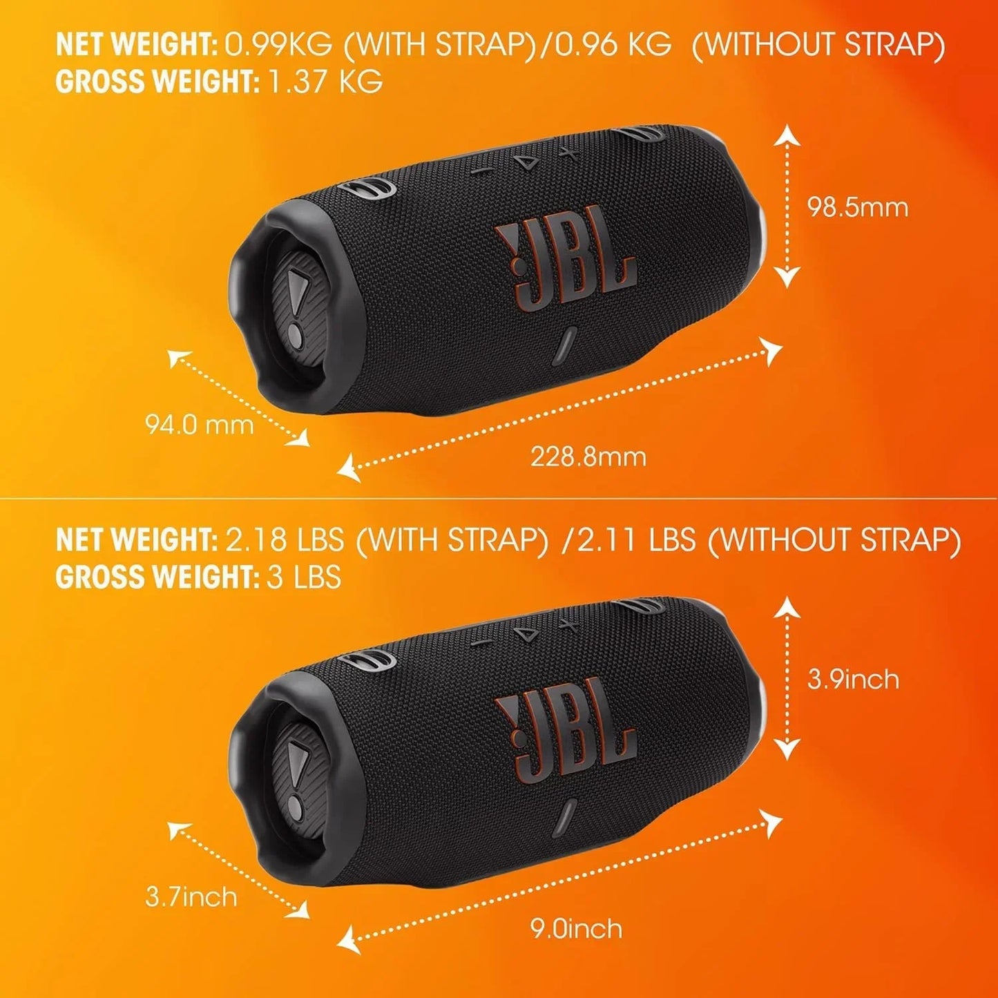 Parlante Bluetooth Portátil JBL Charge 6 | IP68 Resistente al Agua | Batería Banco | Sonido Estéreo | Para Fiestas