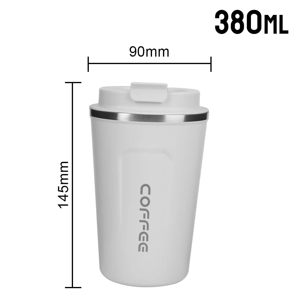 Taza Termo Hermética 380/510ML | Doble Acero Inoxidable | Para Café, Té y Agua | Auto y Oficina