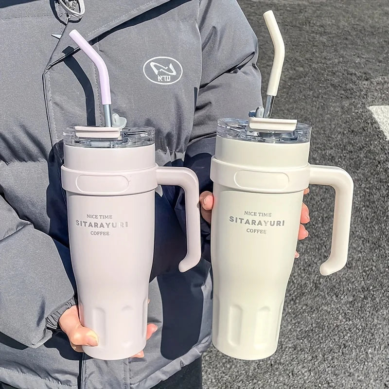 Vaso con Sorbete Gran Capacidad 38.55oz | Acero Inoxidable | Para Auto, Oficina y Hielo