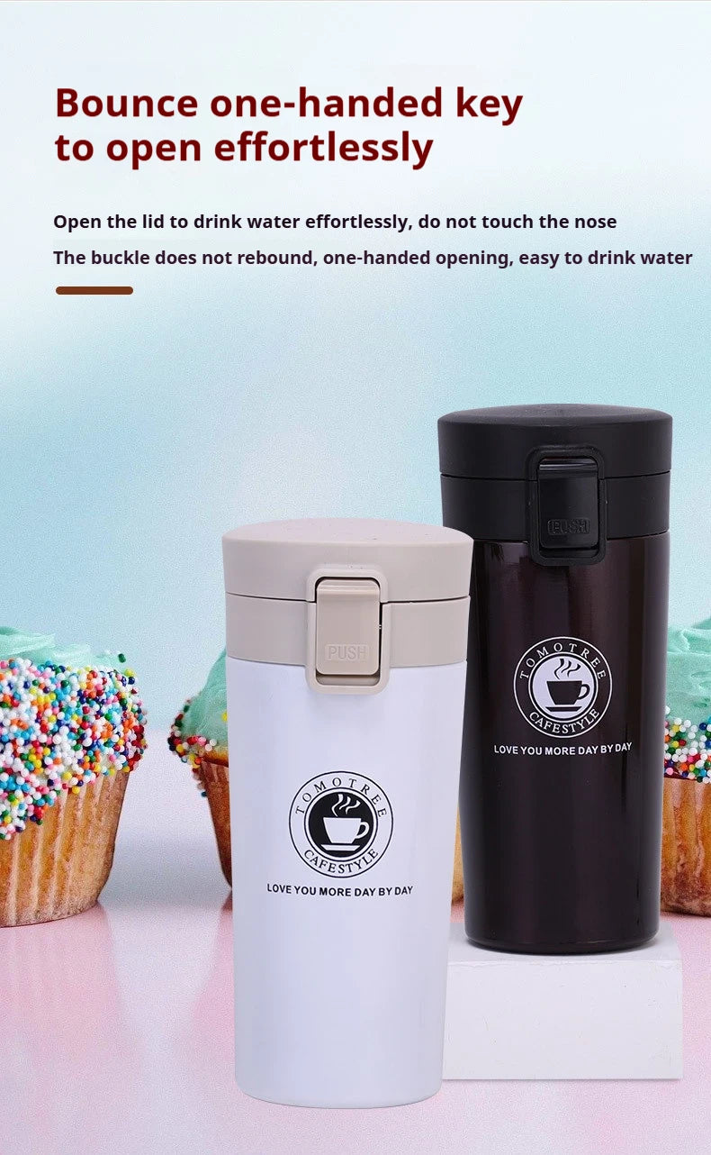 Taza Térmica 380/510ML Acero Inoxidable | Mantiene Calor y Frío | Para Auto y Deportes al Aire Libre