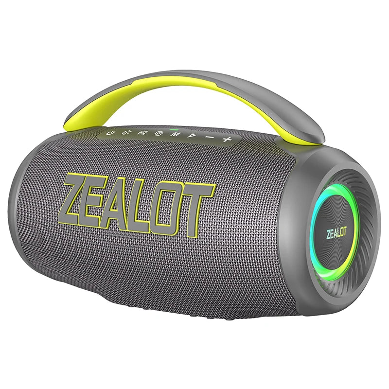 Parlante Bluetooth Portátil Zealot P12 60W | IPX6 Resistente al Agua | Luces LED | TF y USB | Para Camping