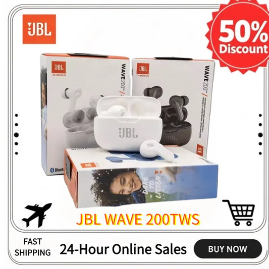 JBL Wave 200 TWS Bluetooth Headphones | Noise Cancelling | HiFi | Sports | Water-Resistant