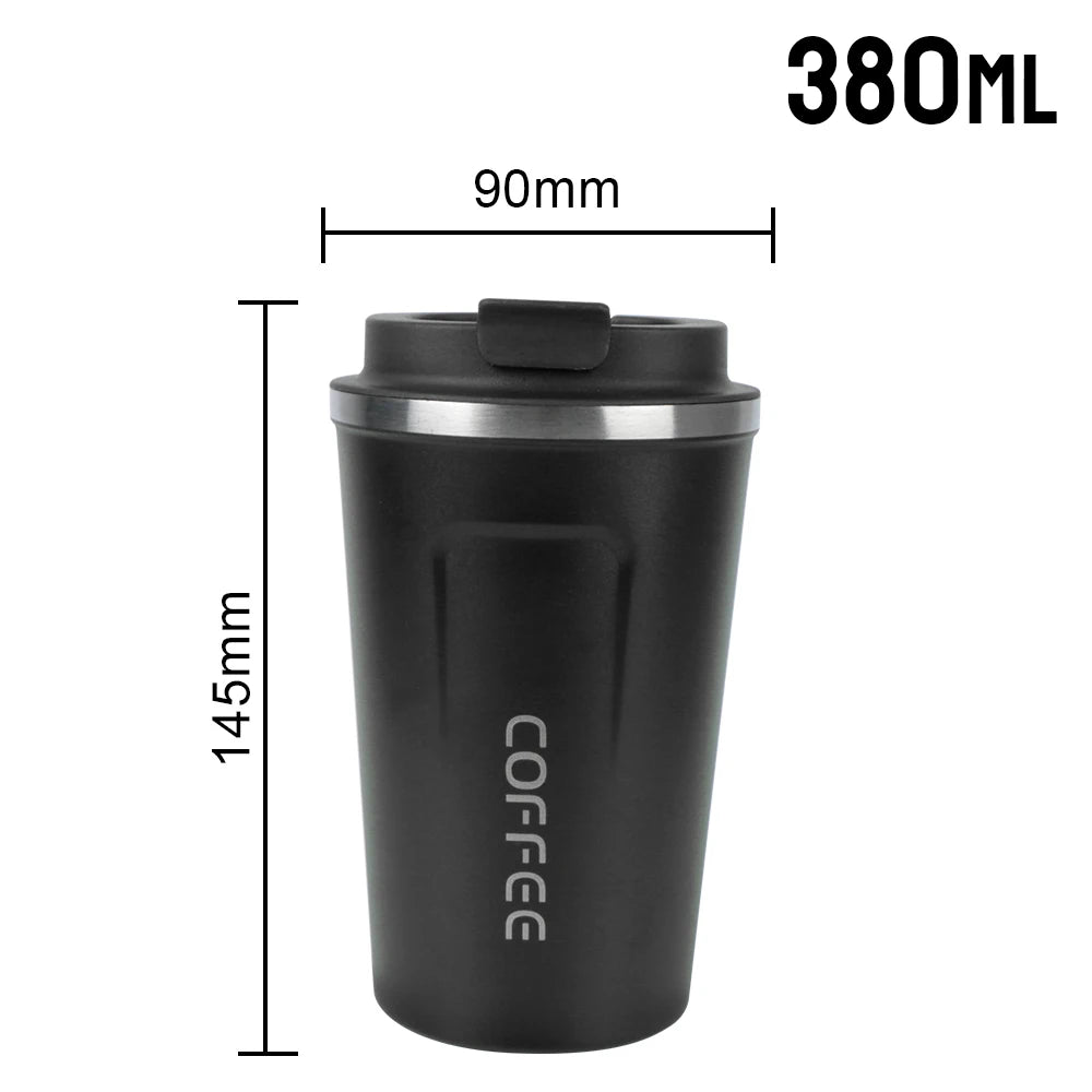 Taza Termo Hermética 380/510ML | Doble Acero Inoxidable | Para Café, Té y Agua | Auto y Oficina