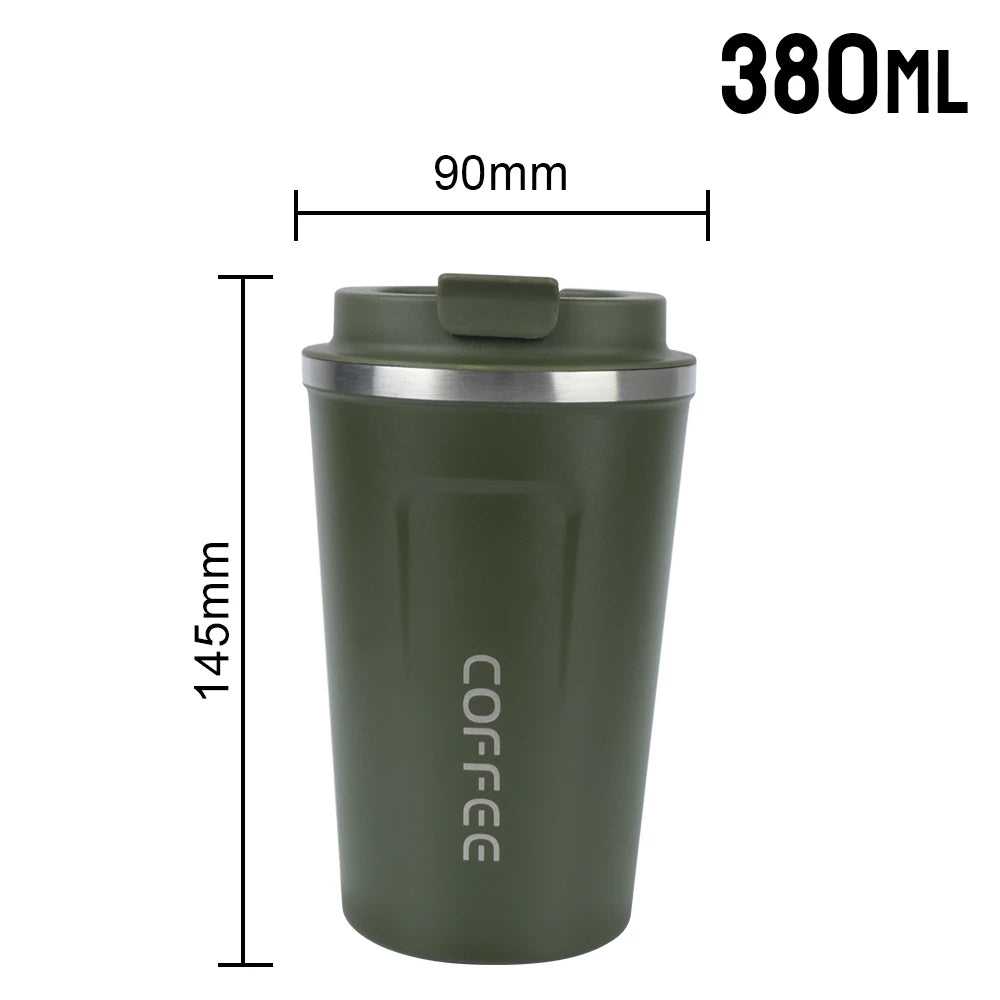 Taza Termo Hermética 380/510ML | Doble Acero Inoxidable | Para Café, Té y Agua | Auto y Oficina