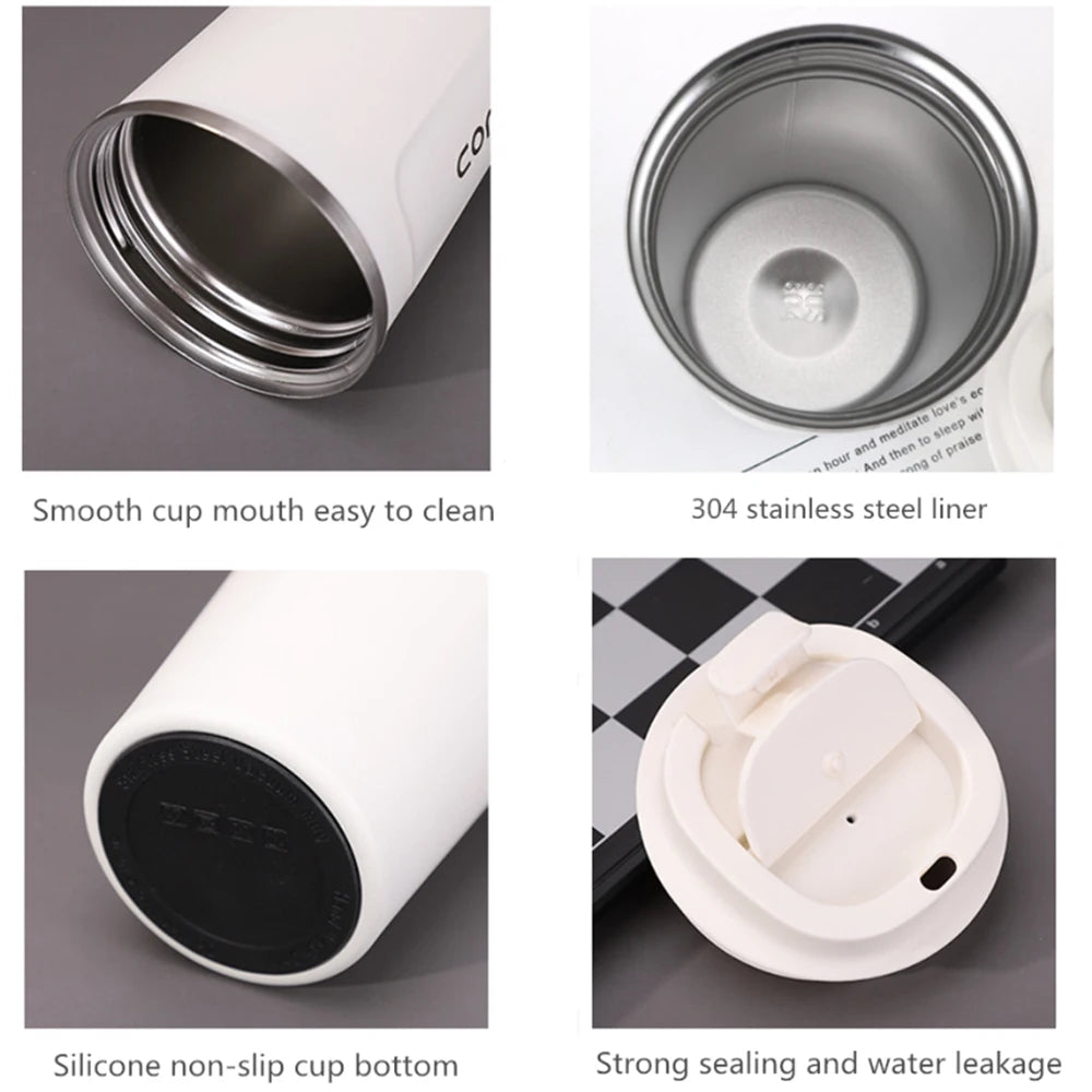Taza Termo Hermética 380/510ML | Doble Acero Inoxidable | Para Café, Té y Agua | Auto y Oficina