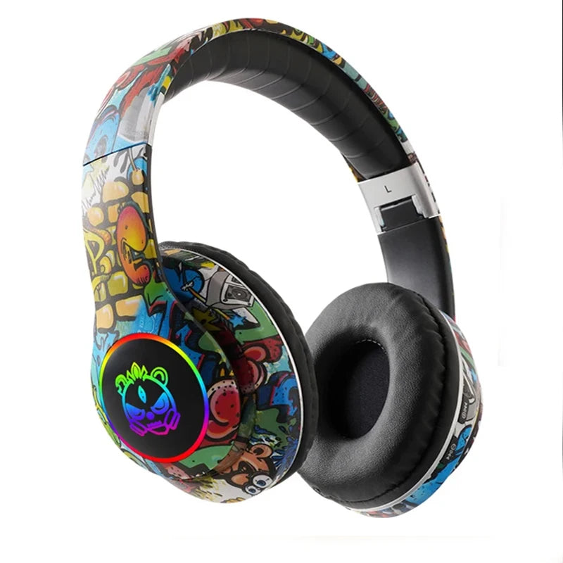 Auriculares Bluetooth Inalámbricos con Luz LED | Micrófono, Tarjeta TF | Para Niños y Jóvenes