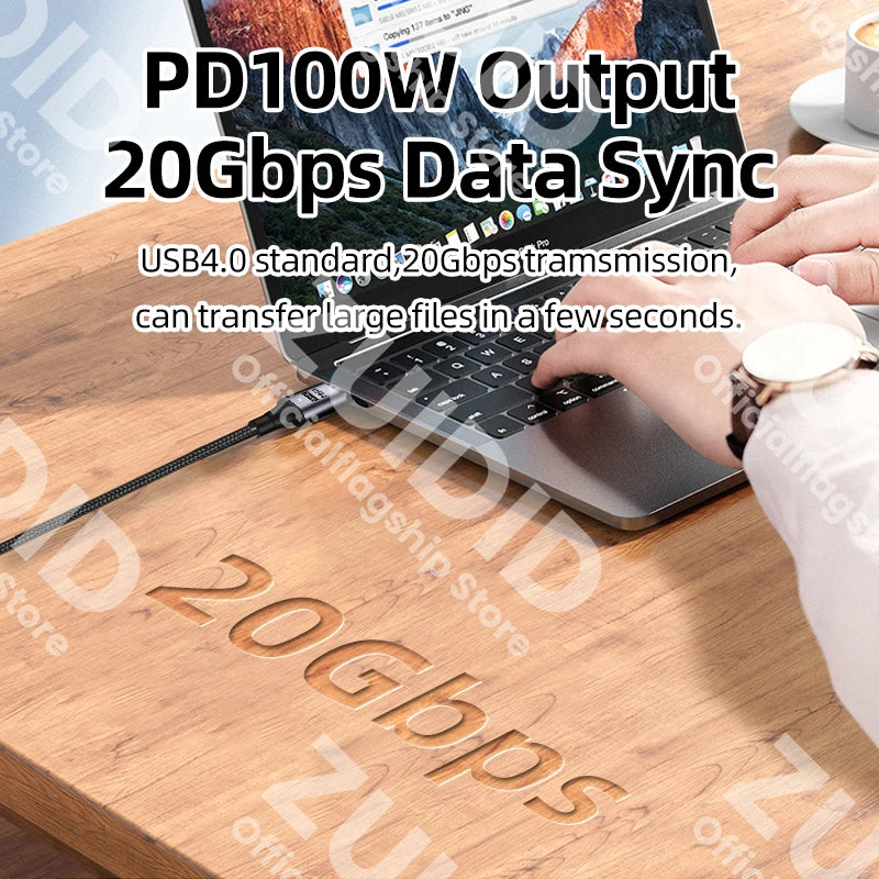 Cable USB4.0 Magnético 100W PD | 20Gbps | Video 8K@60Hz | Compatible con MacBook Pro | 2m