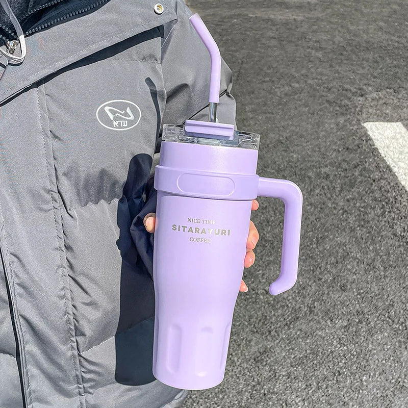 Vaso con Sorbete Gran Capacidad 38.55oz | Acero Inoxidable | Para Auto, Oficina y Hielo