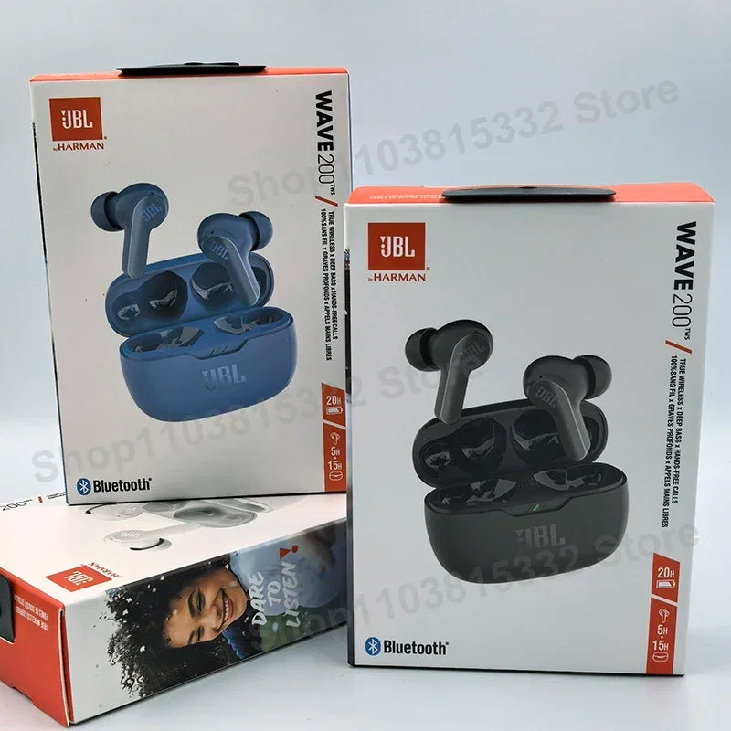 Auriculares Bluetooth Inalámbricos JBL Wave 200TWS | TWS In-Ear | Deportivos | Con Micrófono | Bluetooth 5.0